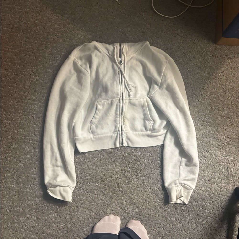 Brandy Melville white crystal hoodie